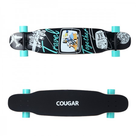 Ván Trượt Longboard Cougar (XANH-ĐEN)